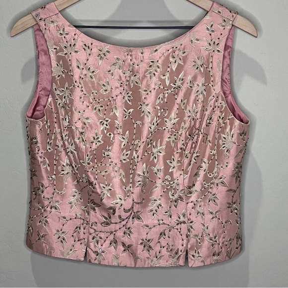 Vintage Dress Pink Sleeveless Formal D Floral Embroidery Beaded Homecoming Hoco - Picture 2 of 16